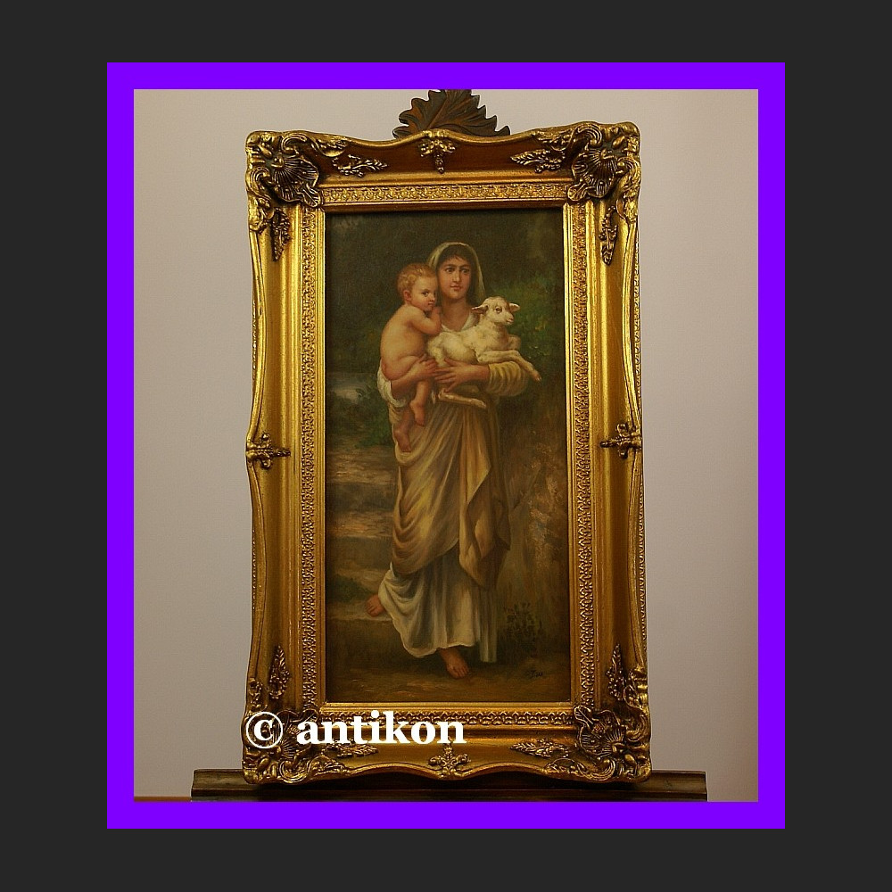 Obraz olejny Madonna z Jezusem i jagnięciem 