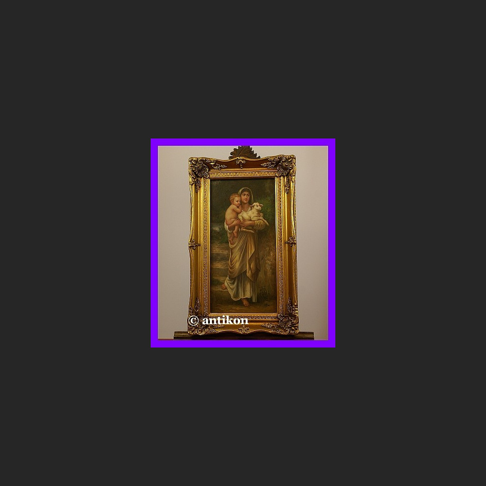 Madonna z Jezusem i jagnięciem obraz 