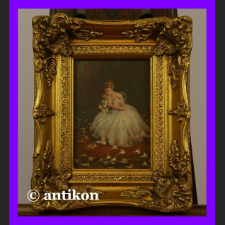 Baletnica z kwiatami przepiękny obraz złocona rama