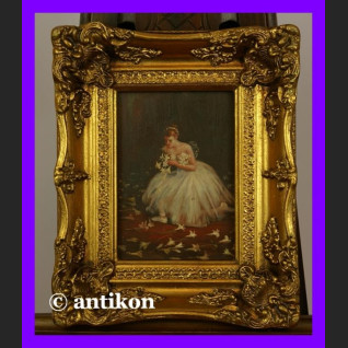 Baletnica z kwiatami przepiękny obraz złocona rama Baletnica z kwiatami przepiękny obraz złocona rama