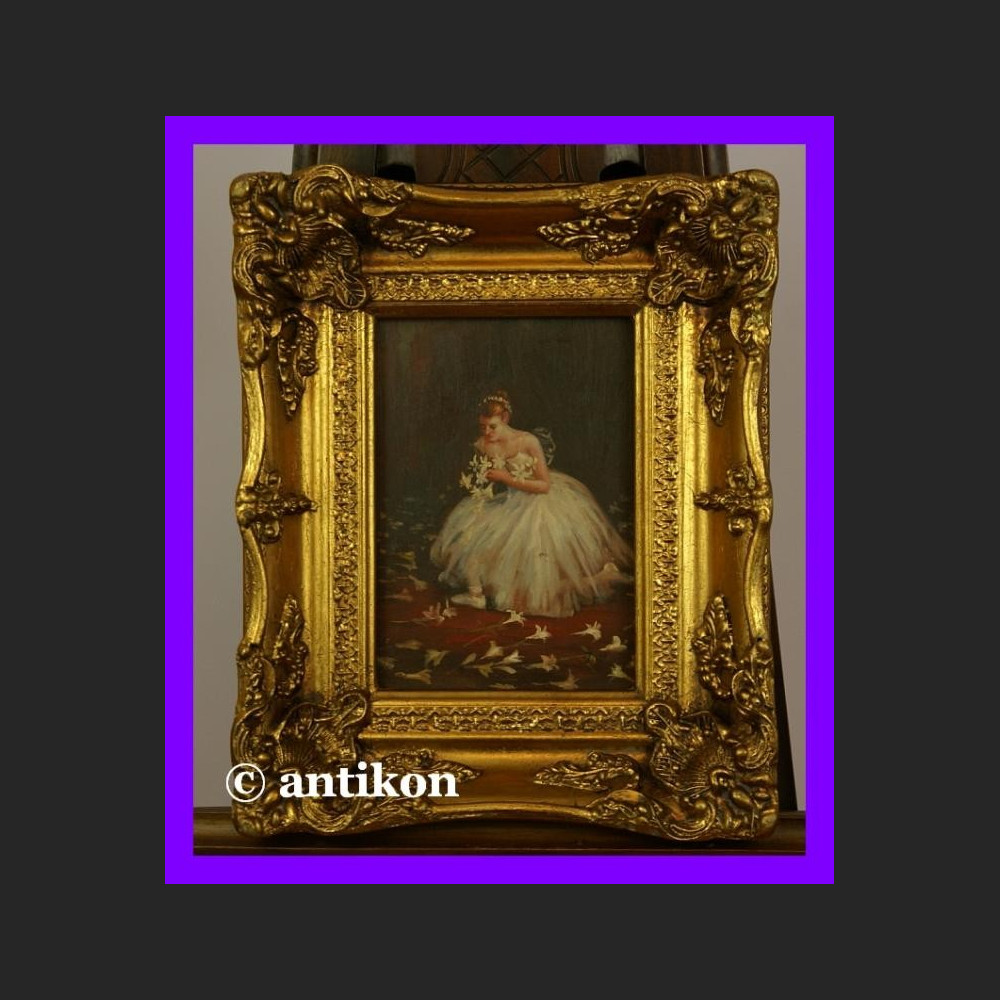 Baletnica z kwiatami przepiękny obraz złocona rama Baletnica z kwiatami przepiękny obraz złocona rama