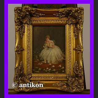 Baletnica z kwiatami przepiękny obraz złocona rama Baletnica z kwiatami przepiękny obraz złocona rama