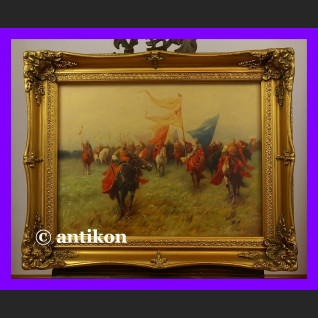 Bogurodzica świetny duży obraz olej w złotej ramie