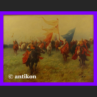 Bogurodzica świetny duży obraz olej w złotej ramie