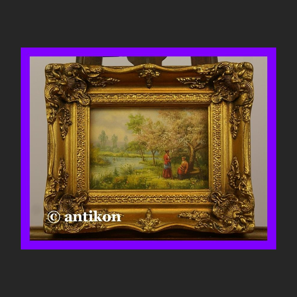 Wiosna w sadzie klasyczny obraz olej złocona rama