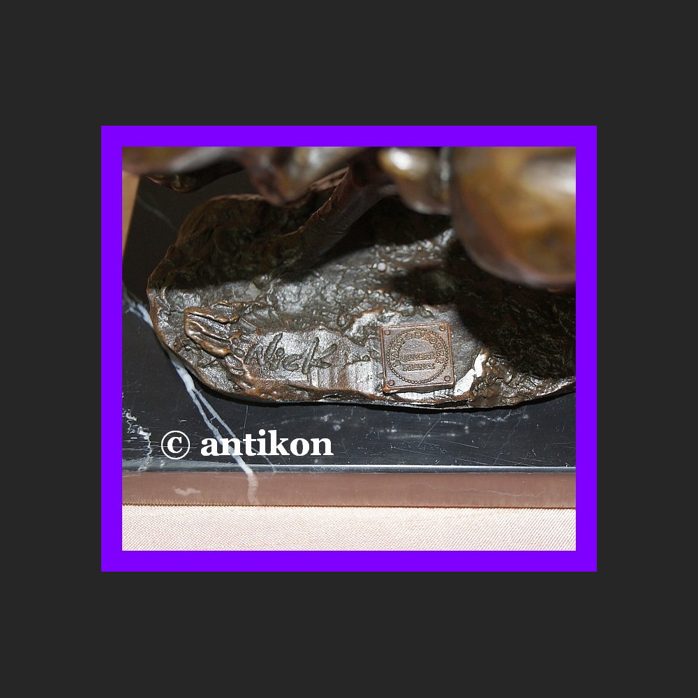 Dwa zające wspaniała rzeźba z brązu Francja Dwa zające wspaniała rzeźba z brązu Francja