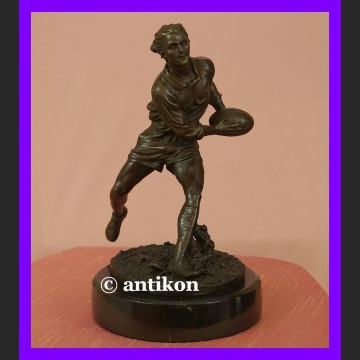 Figurka z brązu Rugbysta sportowa rzeźba zawodnik rugby