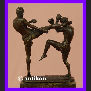 Kickboxing wspaniała sygnowana rzeźba z brązu boks 