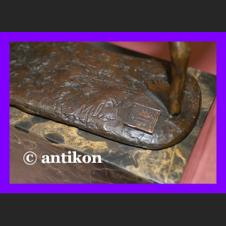 Kickboxing wspaniała sygnowana rzeźba z brązu boks 