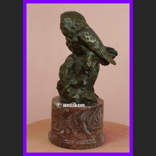 Dwie sowy symbol mądrości cudna rzeźba sowa brąz