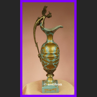 Prześliczny dzban z aniołem z brązu syg. porcelana 