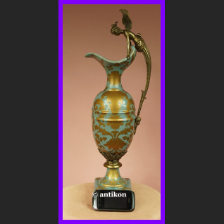 Prześliczny dzban z aniołem z brązu syg. porcelana 