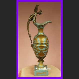 Prześliczny dzban z aniołem z brązu syg. porcelana 