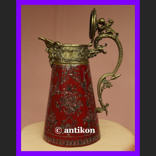 Przepiękny dzban ze smokami do wina wody brąz Przepiękny dzban ze smokami do wina wody brąz