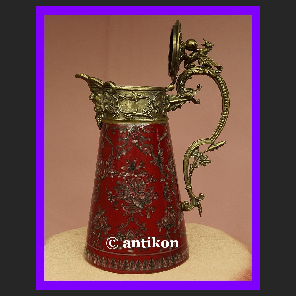 Przepiękny dzban ze smokami do wina wody brąz Przepiękny dzban ze smokami do wina wody brąz