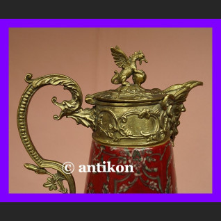 Przepiękny dzban ze smokami do wina wody brąz Przepiękny dzban ze smokami do wina wody brąz