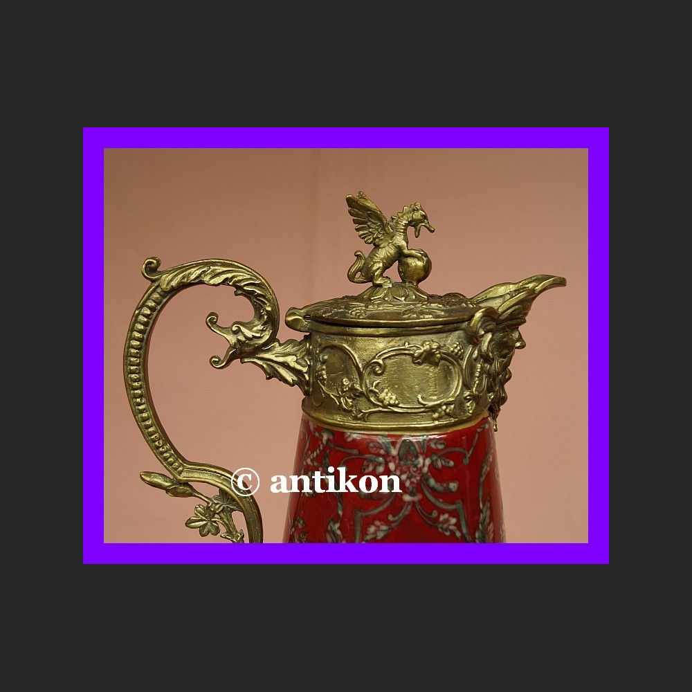 Przepiękny dzban ze smokami do wina wody brąz Przepiękny dzban ze smokami do wina wody brąz