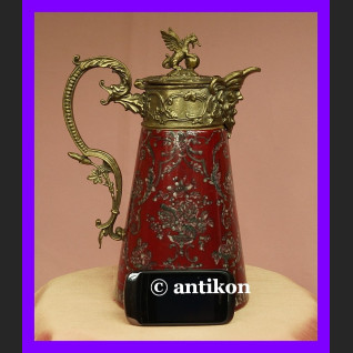 Przepiękny dzban ze smokami do wina wody brąz Przepiękny dzban ze smokami do wina wody brąz