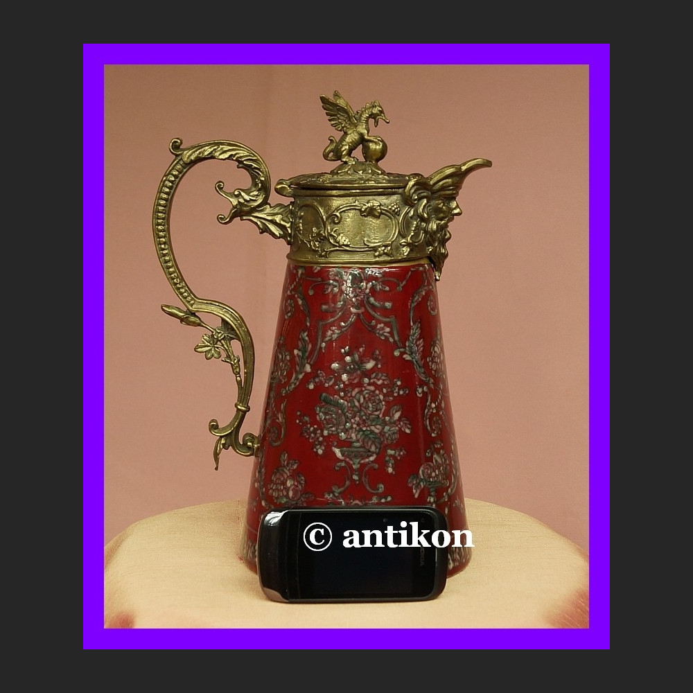 Przepiękny dzban ze smokami do wina wody brąz Przepiękny dzban ze smokami do wina wody brąz