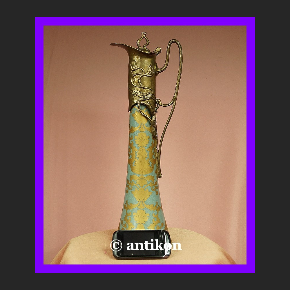 Karafka wysoki dzban brąz secesja