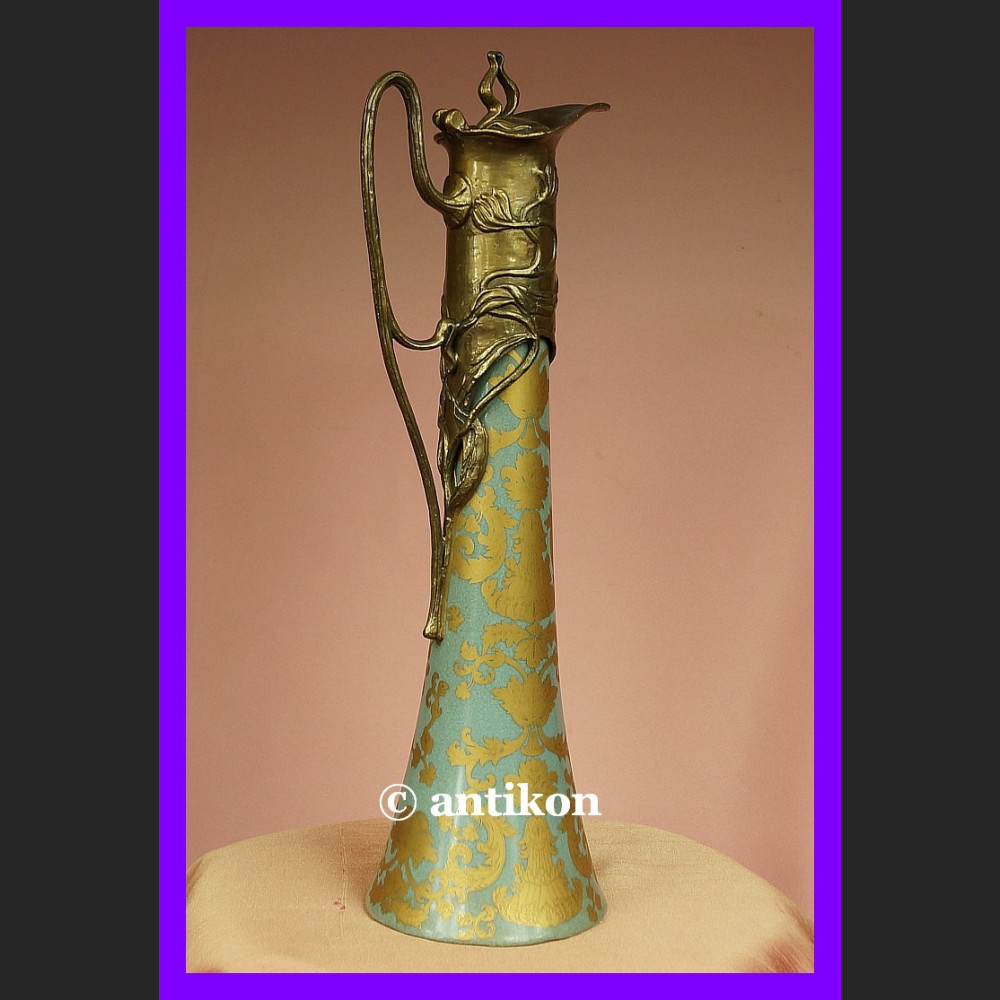 Karafka wysoki dzban brąz secesja