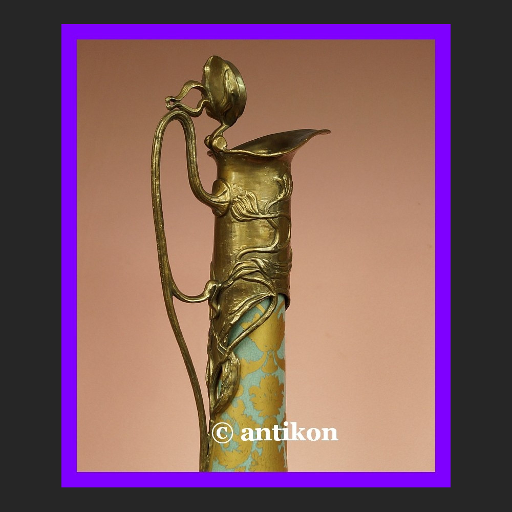 Karafka wysoki dzban brąz secesja