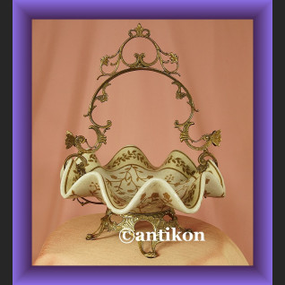 Patera porcelanowa koszyk w kwiaty  porcelana z brązem