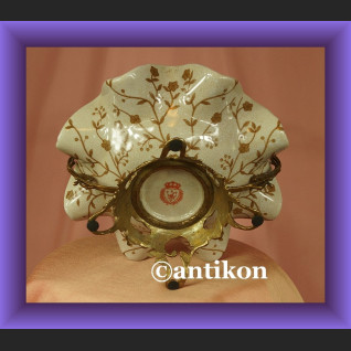 Patera porcelanowa koszyk w kwiaty porcelana z brązem Patera porcelanowa koszyk w kwiaty porcelana z brązem
