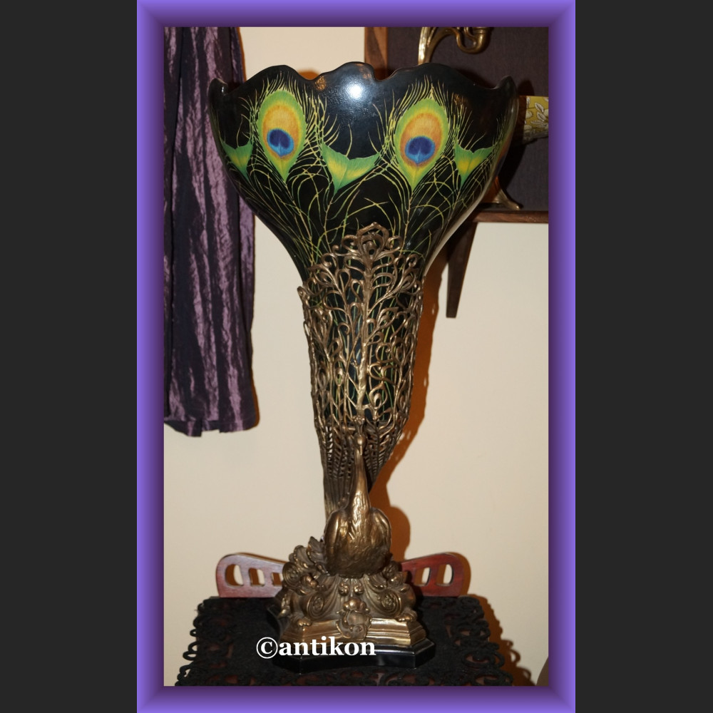 Olbrzymi porcelanowy wazon prześliczny paw 