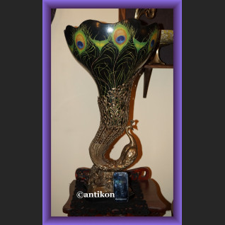 Olbrzymi porcelanowy wazon prześliczny paw 