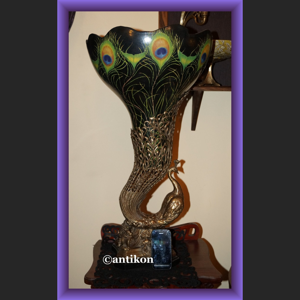 Olbrzymi porcelanowy wazon prześliczny paw 