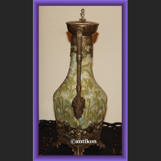 Świetny miodowy wazon z łabędziami Świetny miodowy wazon z łabędziami