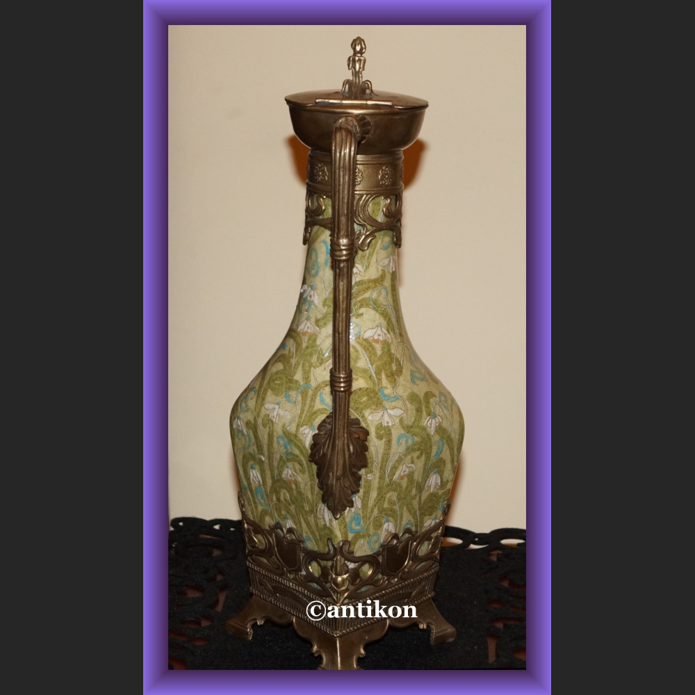 Świetny miodowy wazon z łabędziami Świetny miodowy wazon z łabędziami