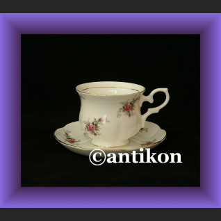 CUDOWNIE PIĘKNY PORCELANOWY GARNITUR PEONIA