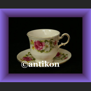 CUDOWNIE PIĘKNY PORCELANOWY GARNITUR PEONIA