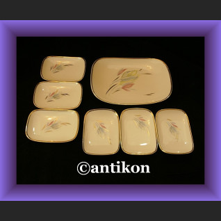 Śliczny stary komplet do konfitur sygnowana porcelana 7 elementów 