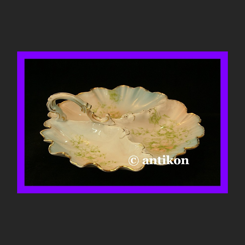 CUDOWNIE PIĘKNY PORCELANOWY GARNITUR PEONIA