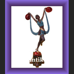 Wielka figurka z brązu Art Deco rzeźba paryska tancerka z Moulin Rouge 