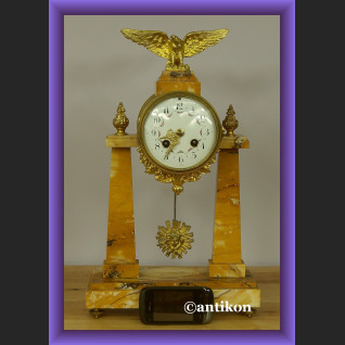 Zegar kominkowy empire piękny stary francuski marmurowy Zegar kominkowy empire piękny stary francuski marmurowy