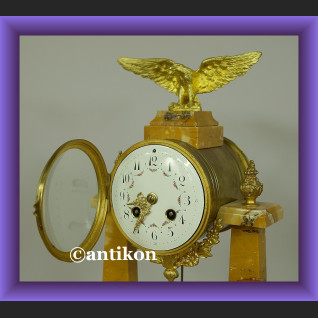 Zegar kominkowy empire piękny stary francuski marmurowy Zegar kominkowy empire piękny stary francuski marmurowy