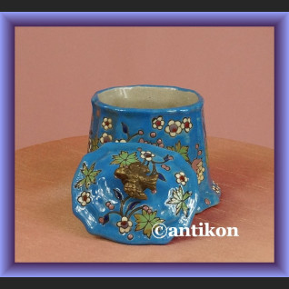 Śliczna turkusowa cukierniczka w kwiaty