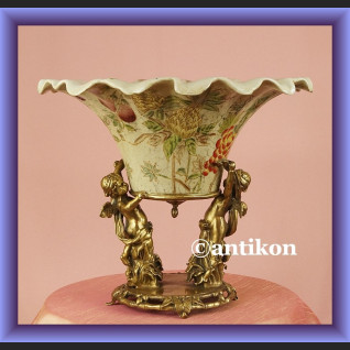 Cudna patera duża misa okuta w brąz owocarka