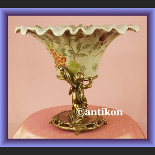 Cudna patera duża misa okuta w brąz owocarka