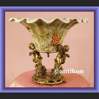 Cudna patera duża misa okuta w brąz owocarka