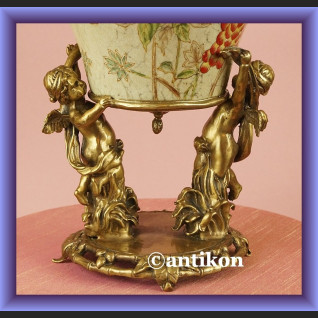 Cudna patera duża misa okuta w brąz owocarka