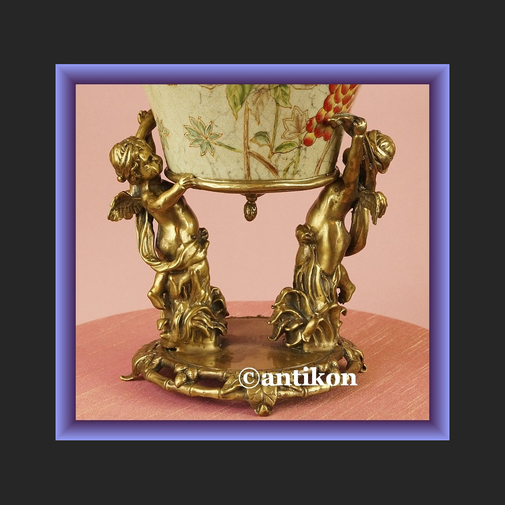 Cudna patera duża misa okuta w brąz owocarka