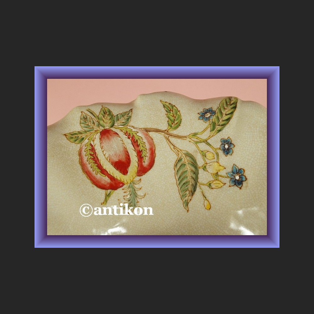 Cudna patera duża misa okuta w brąz owocarka