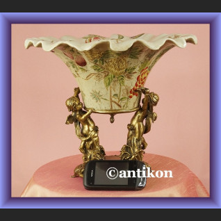 Cudna patera duża misa okuta w brąz owocarka