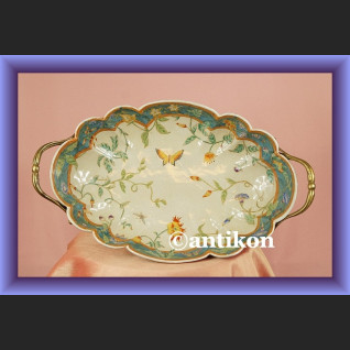 Zjawiskowa secesyjna patera porcelanowa misa z brązem