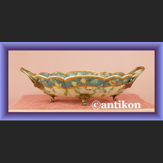 Zjawiskowa secesyjna patera porcelanowa misa z brązem Zjawiskowa secesyjna patera porcelanowa misa z brązem